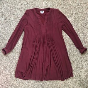 Pleated Berry Dress